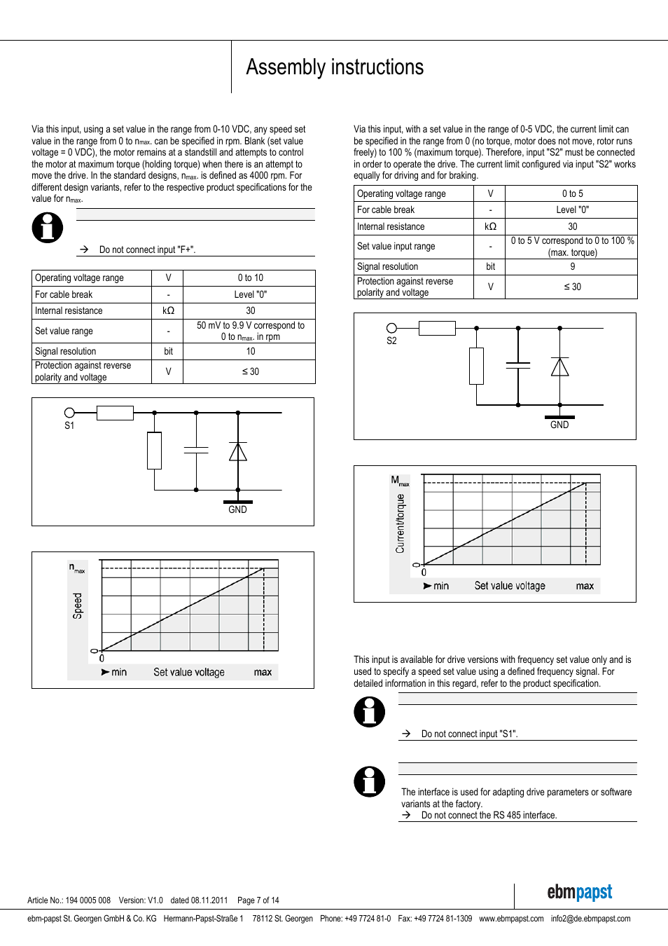 Assembly instructions | ebm-papst VDC-3-49.15 User Manual | Page 7 / 14