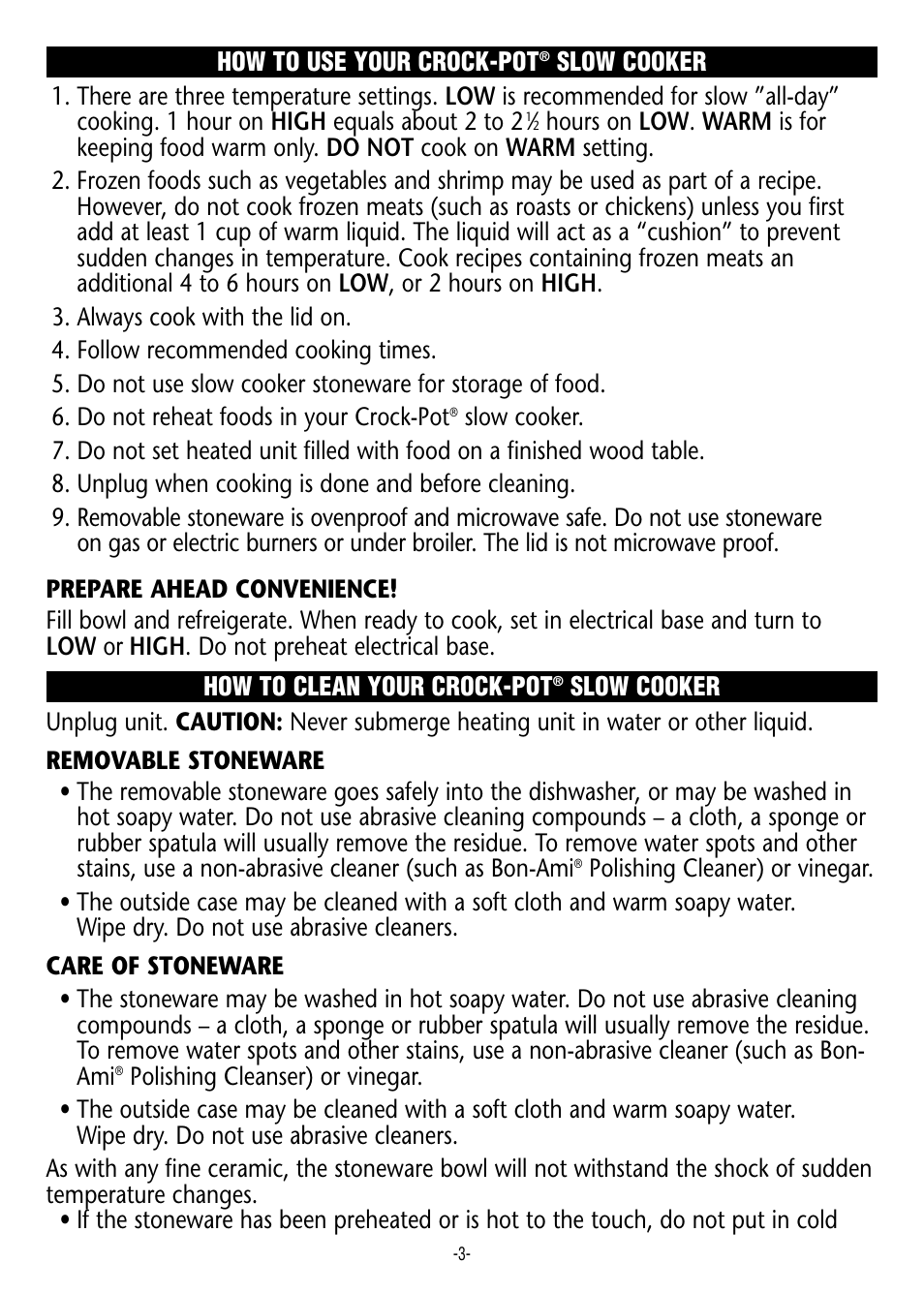 Crock-Pot 3060 W User Manual | Page 3 / 16