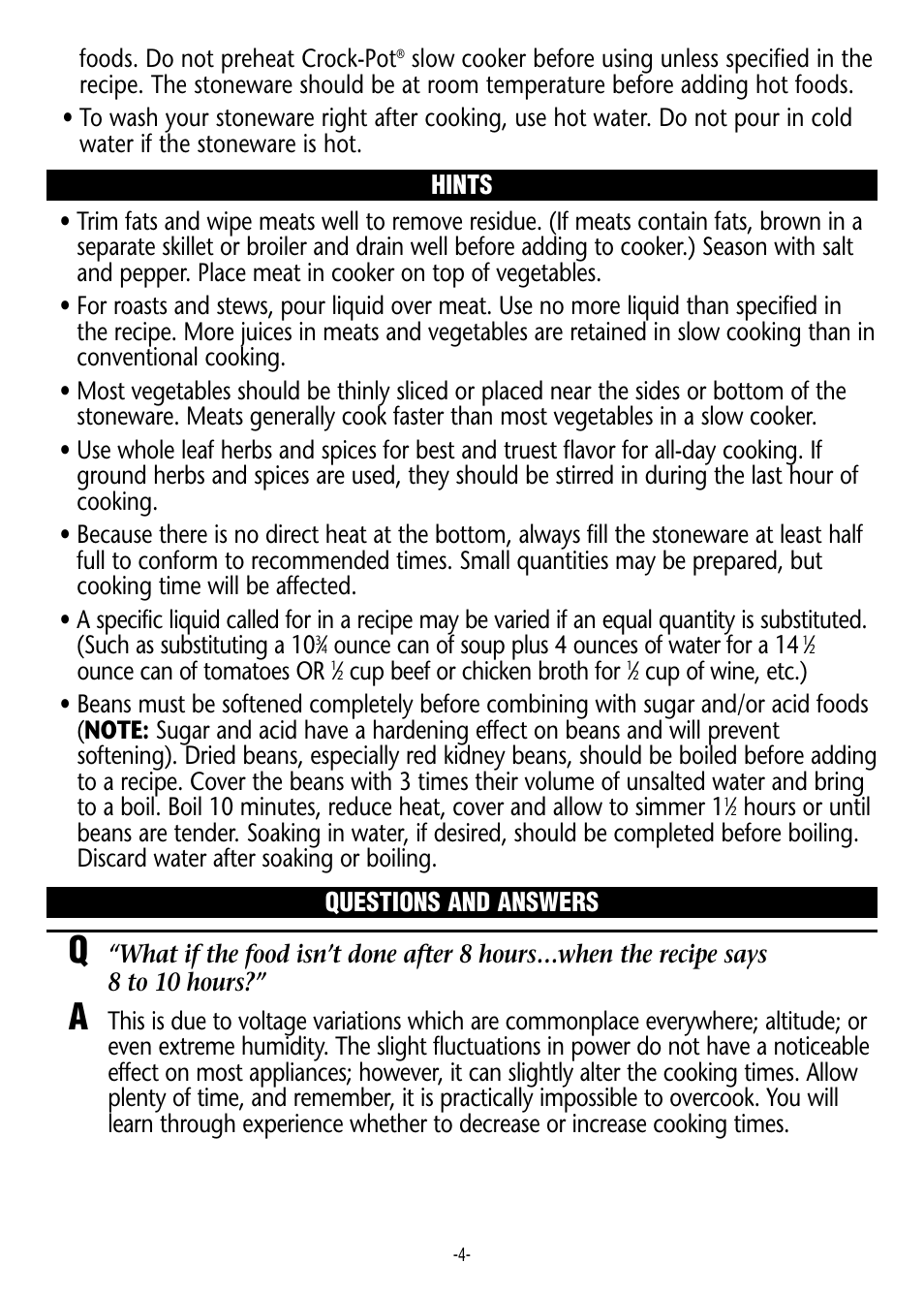 Crock-Pot 3060 W User Manual | Page 4 / 16