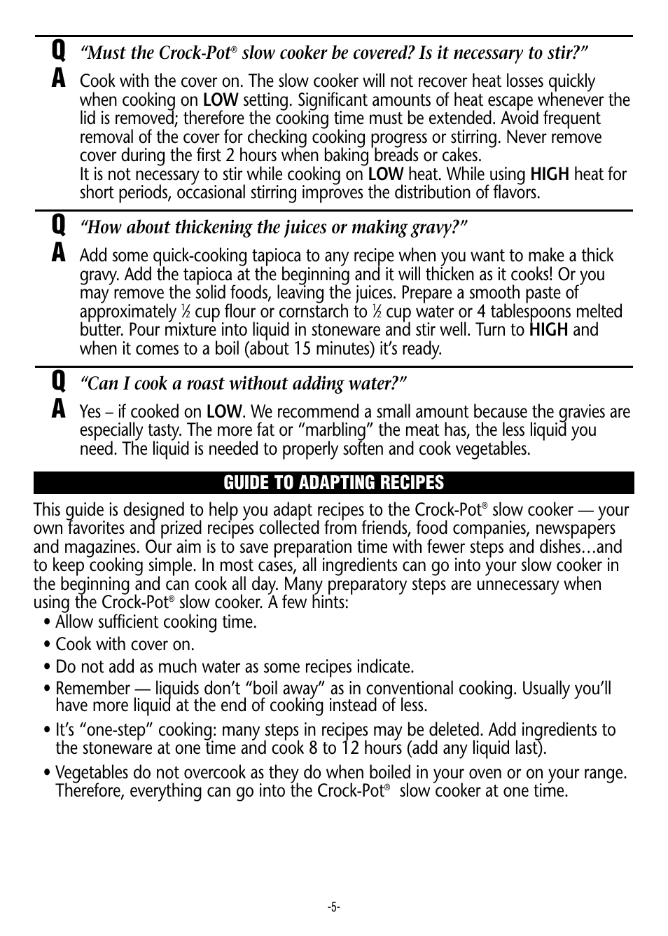 Crock-Pot 3060 W User Manual | Page 5 / 16