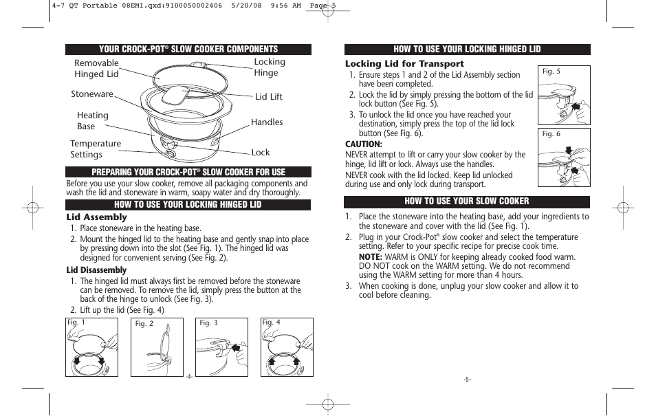Crock-Pot Cook & Carry 4-7 Quart User Manual | Page 3 / 8