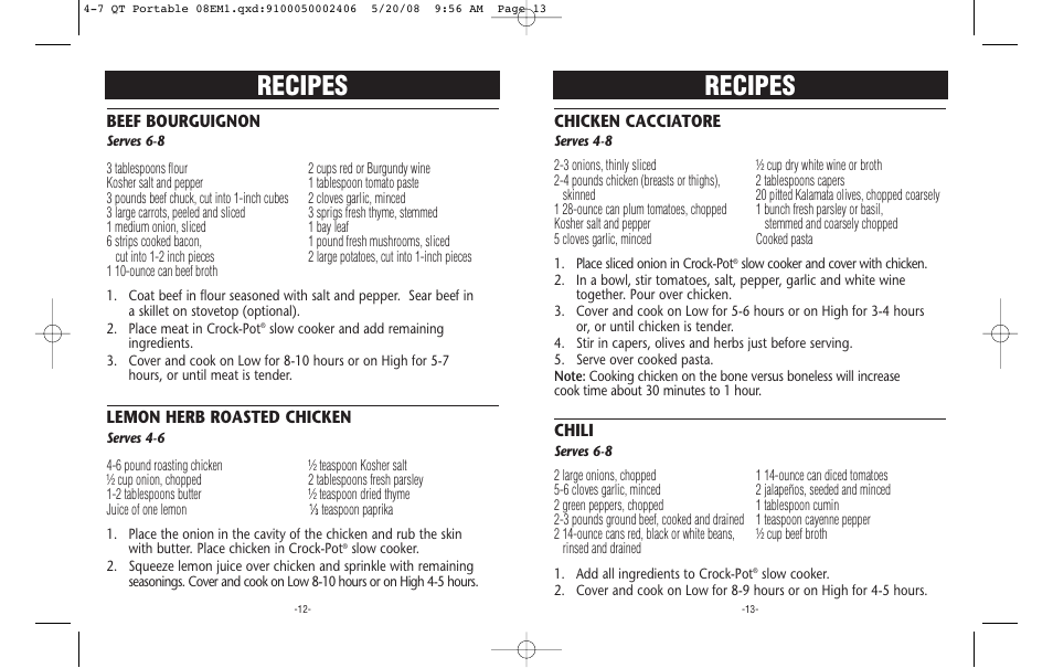 Recipes | Crock-Pot Cook & Carry 4-7 Quart User Manual | Page 7 / 8