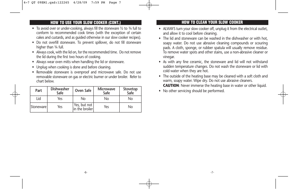 Crock-Pot Classic 4-7 Quart User Manual | Page 4 / 8