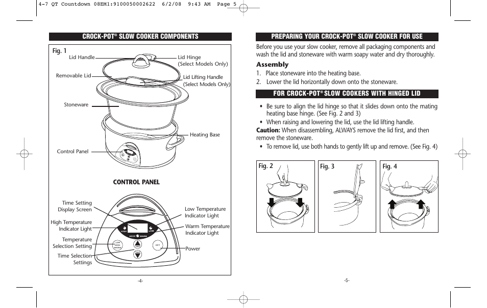 Crock-Pot Countdownn 4-7 Quart User Manual | Page 3 / 8