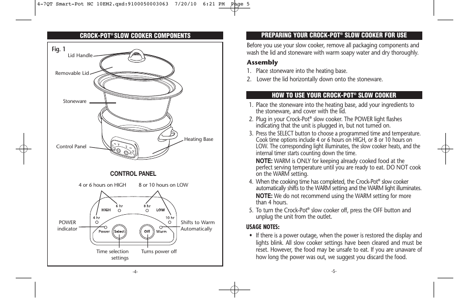 Crock-Pot 4-7QT User Manual | Page 3 / 8