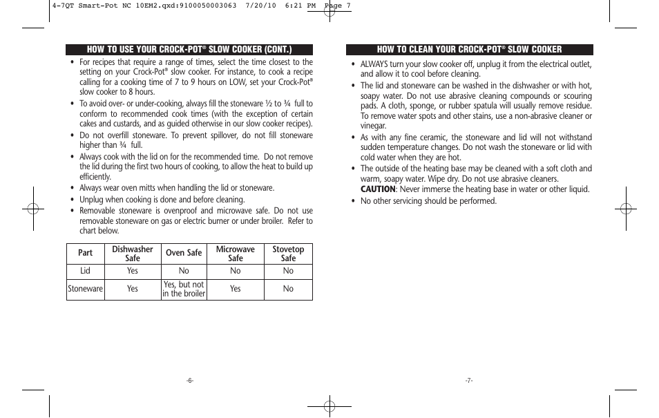 Crock-Pot 4-7QT User Manual | Page 4 / 8