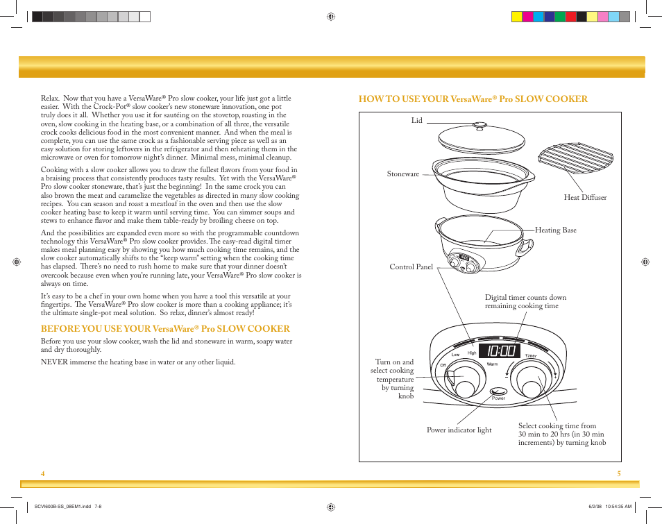 Crock-Pot VersaWare Pro User Manual | Page 4 / 33