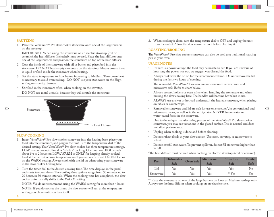 Crock-Pot VersaWare Pro User Manual | Page 5 / 33
