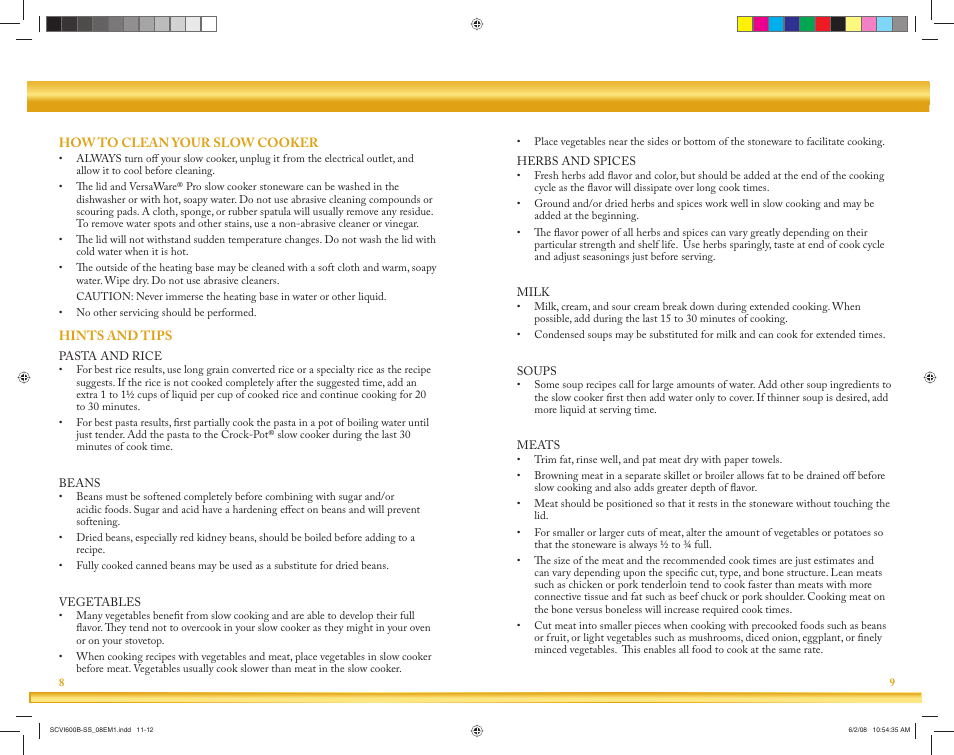 Crock-Pot VersaWare Pro User Manual | Page 6 / 33