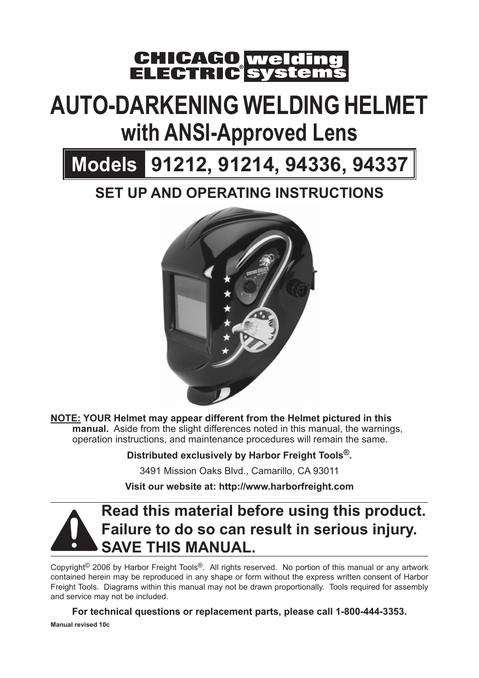 Chicago Electric WELDING SYSTEMS 91214 User Manual | 10 pages