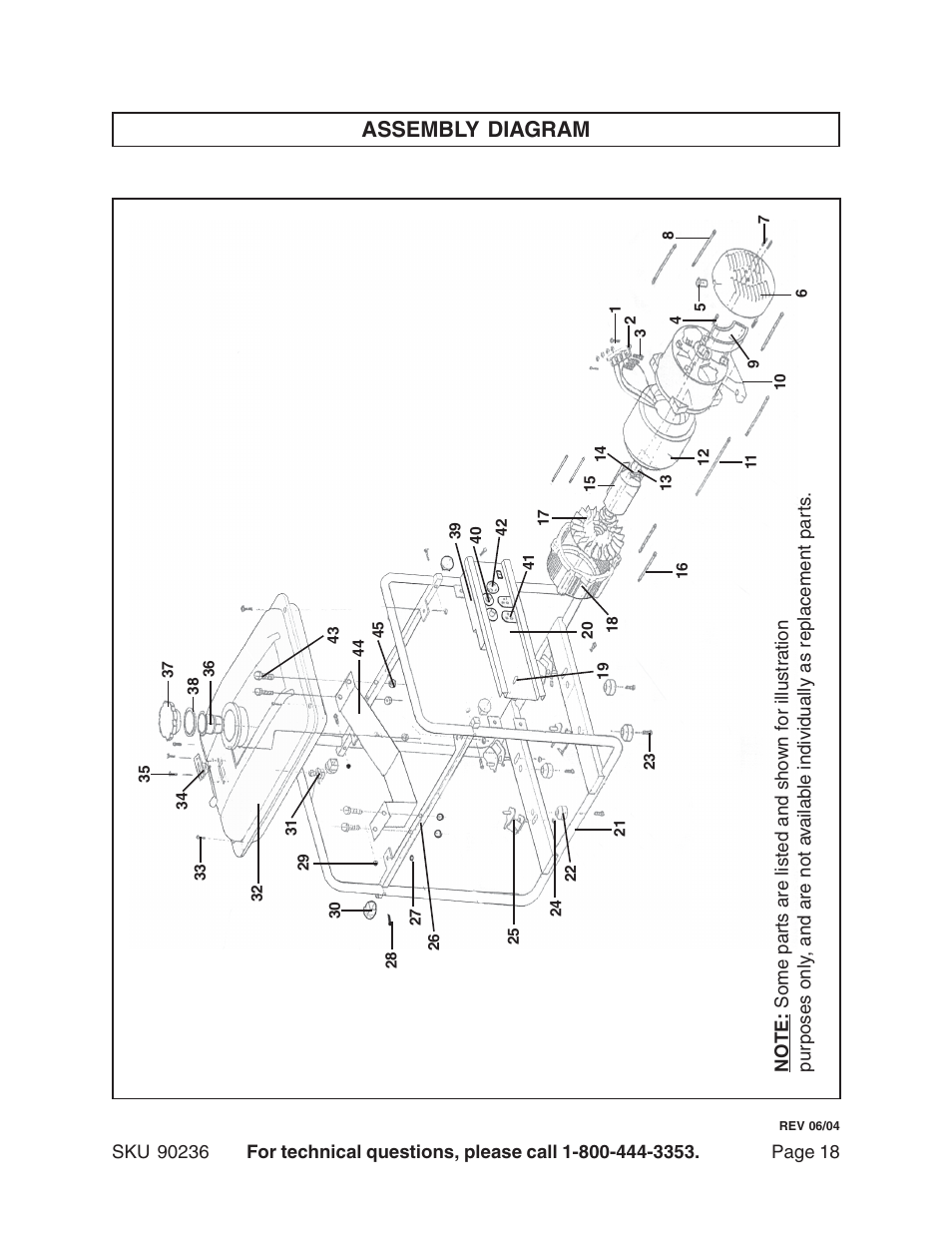 Assembly diagram | Chicago Electric 90236 User Manual | Page 18 / 18