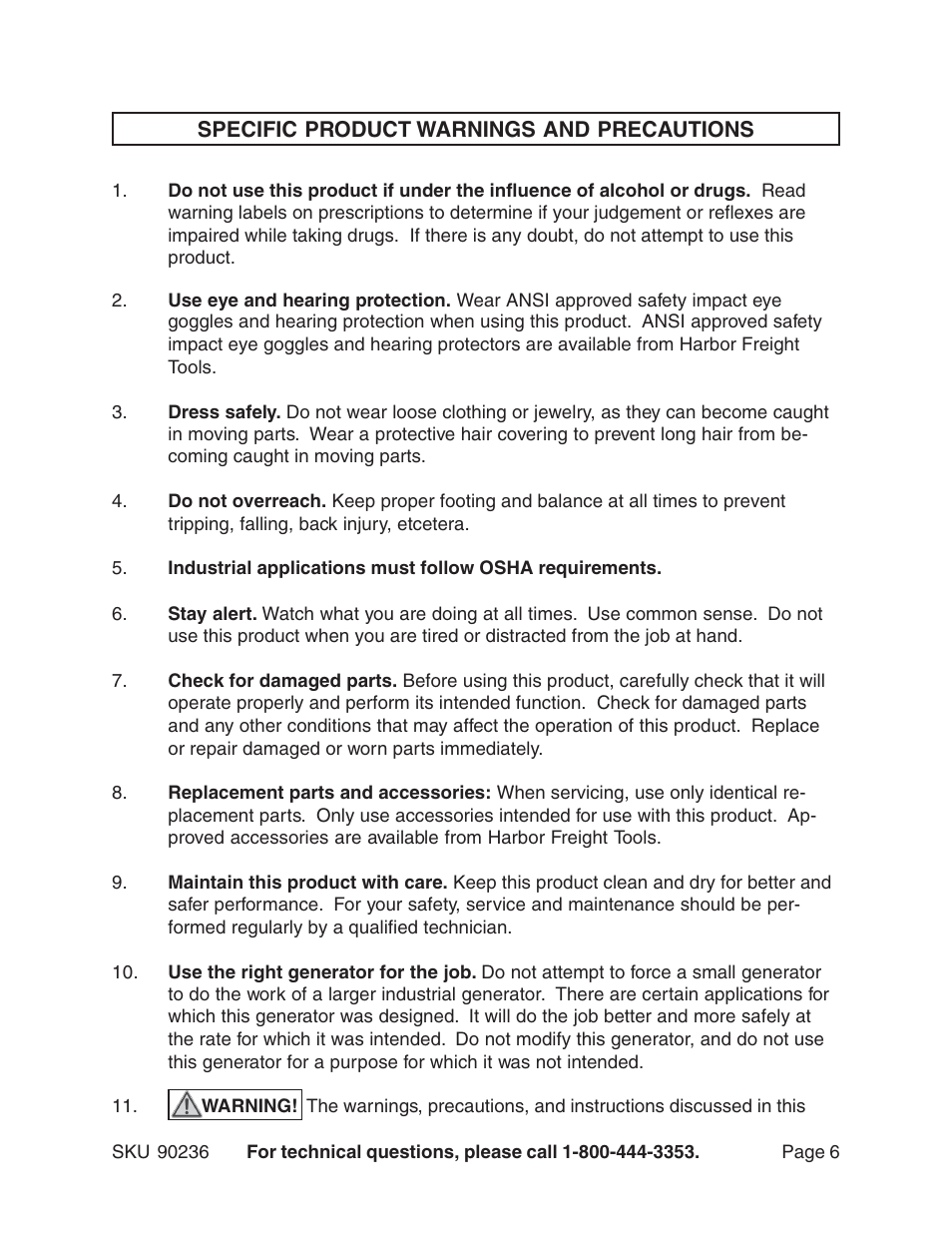 Chicago Electric 90236 User Manual | Page 6 / 18