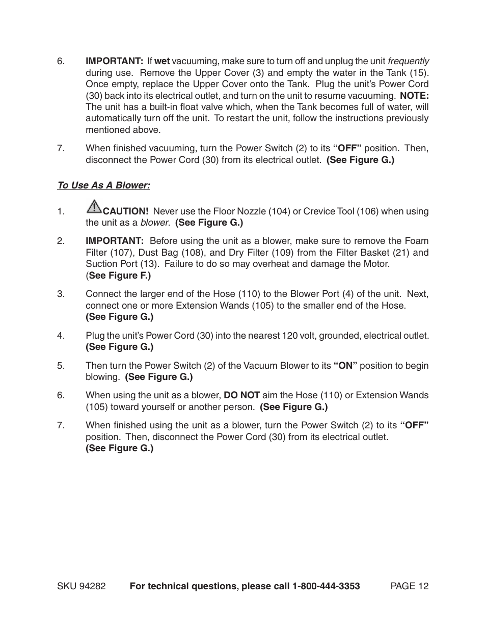 Chicago Electric 94282 User Manual | Page 12 / 16