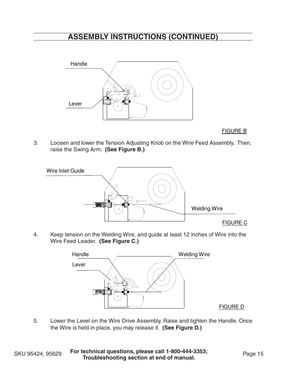 Assembly instructions (continued) | Chicago Electric 95424 User Manual | Page 15 / 39