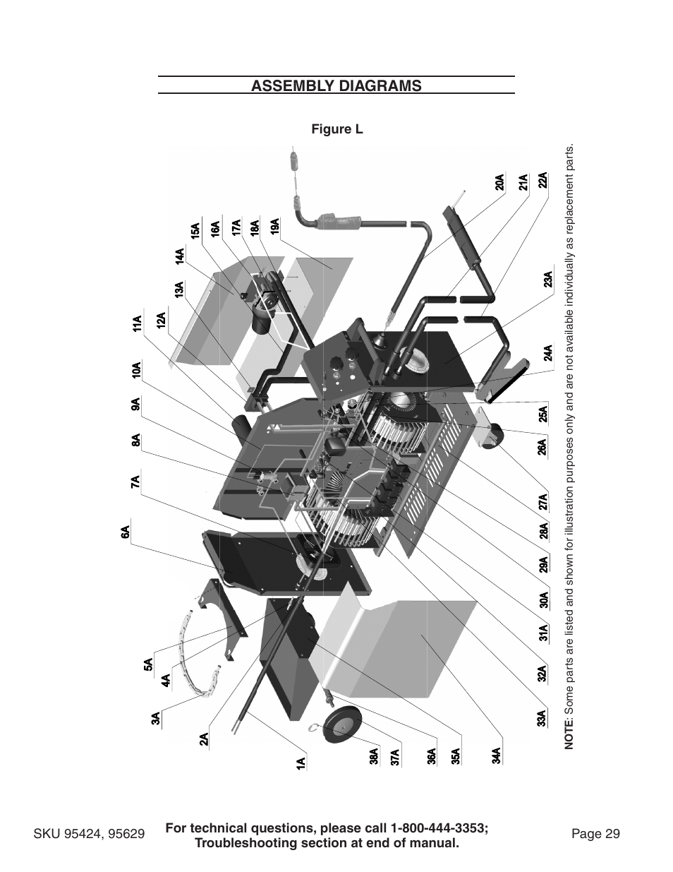 Assembly diagrams | Chicago Electric 95424 User Manual | Page 29 / 39