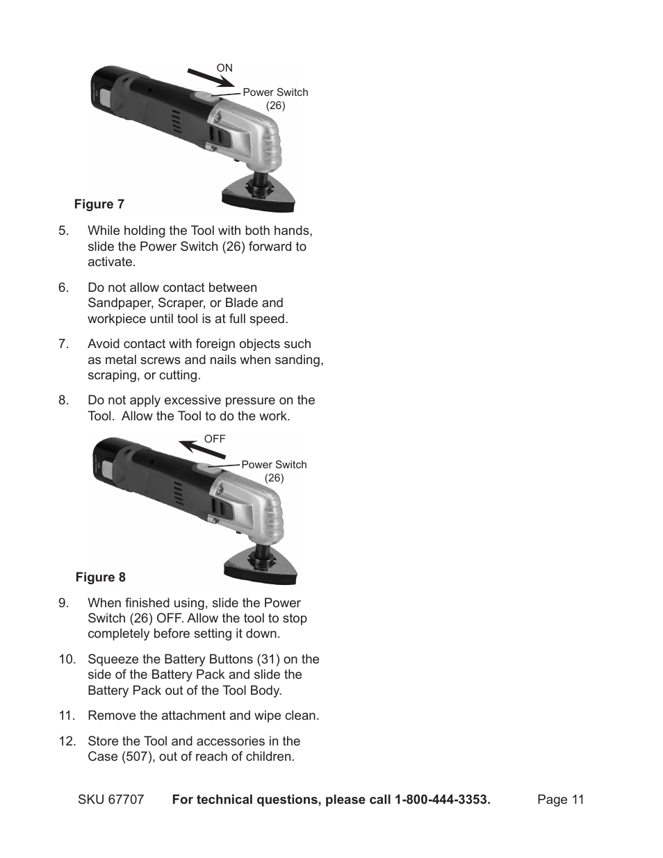 Chicago Electric 12V Lithium-Ion Multifunction Tool 67707 User Manual | Page 11 / 15