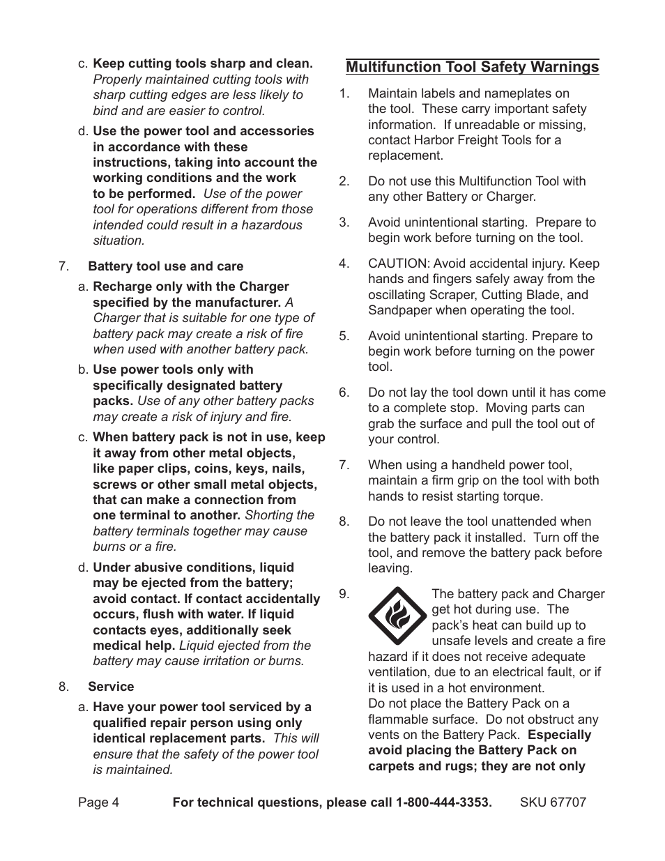 Chicago Electric 12V Lithium-Ion Multifunction Tool 67707 User Manual | Page 4 / 15