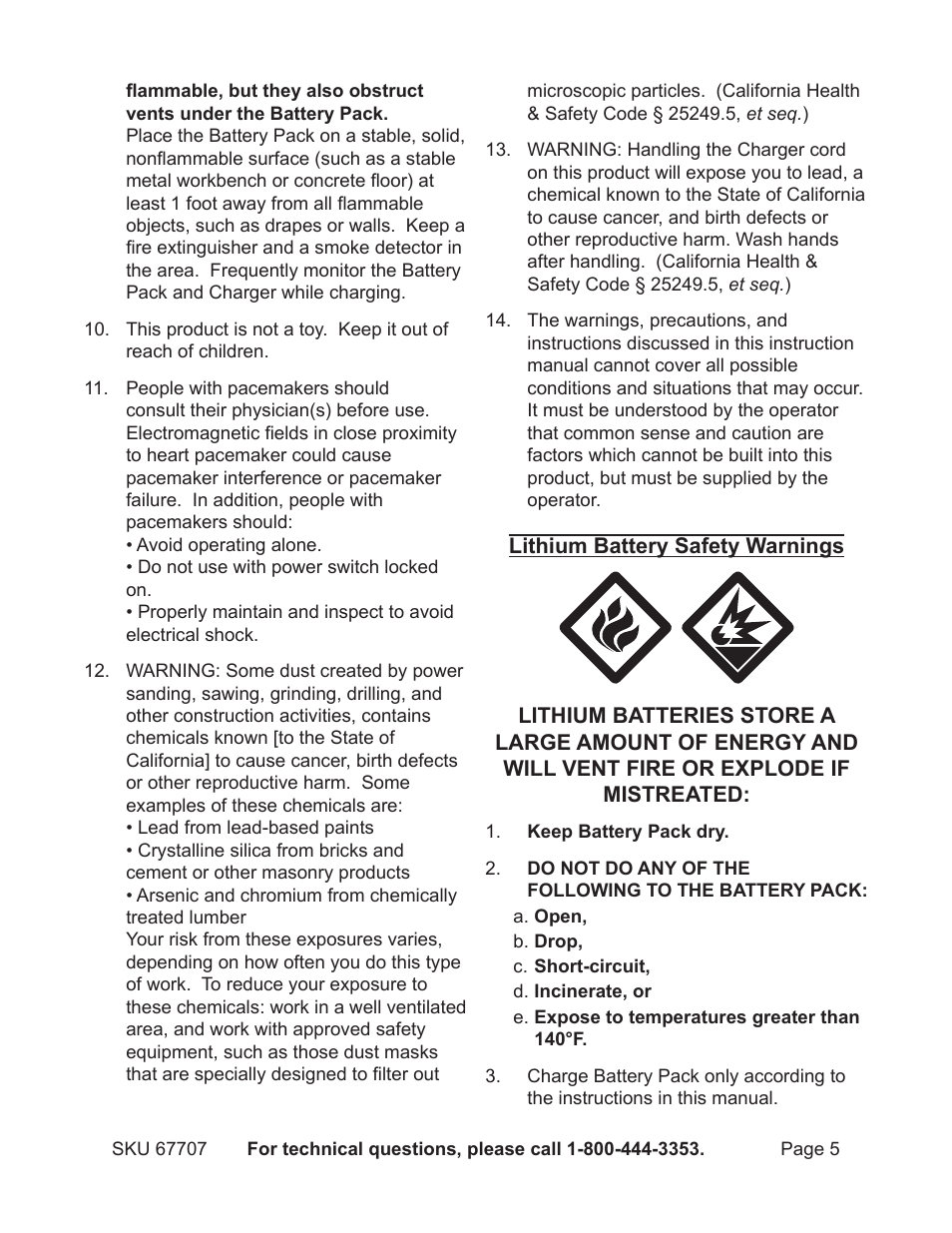 Chicago Electric 12V Lithium-Ion Multifunction Tool 67707 User Manual | Page 5 / 15