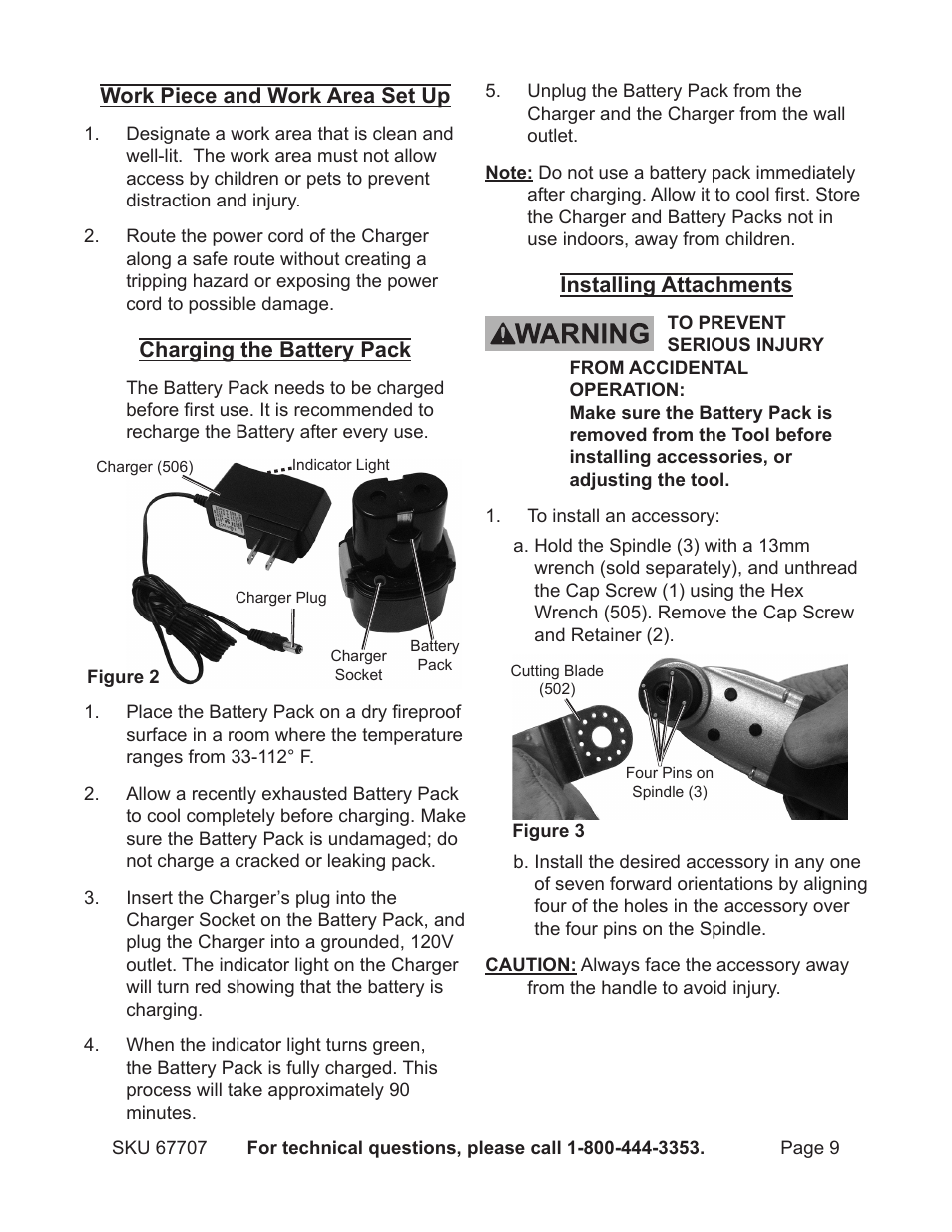 Chicago Electric 12V Lithium-Ion Multifunction Tool 67707 User Manual | Page 9 / 15
