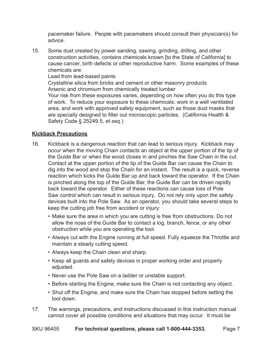 Chicago Electric 96405 User Manual | Page 7 / 19