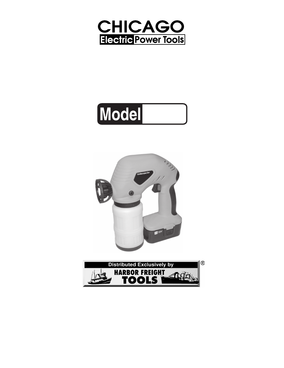 Chicago Electric CORDLESS SPRAY GUN 90880 User Manual | 14 pages