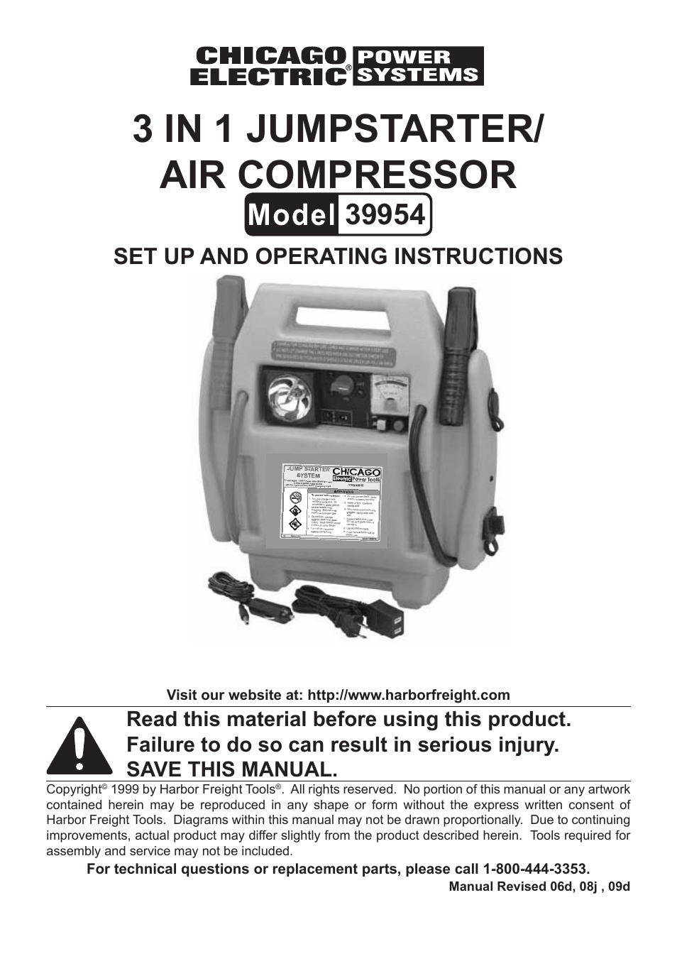 Chicago Electric 39954 User Manual | 10 pages