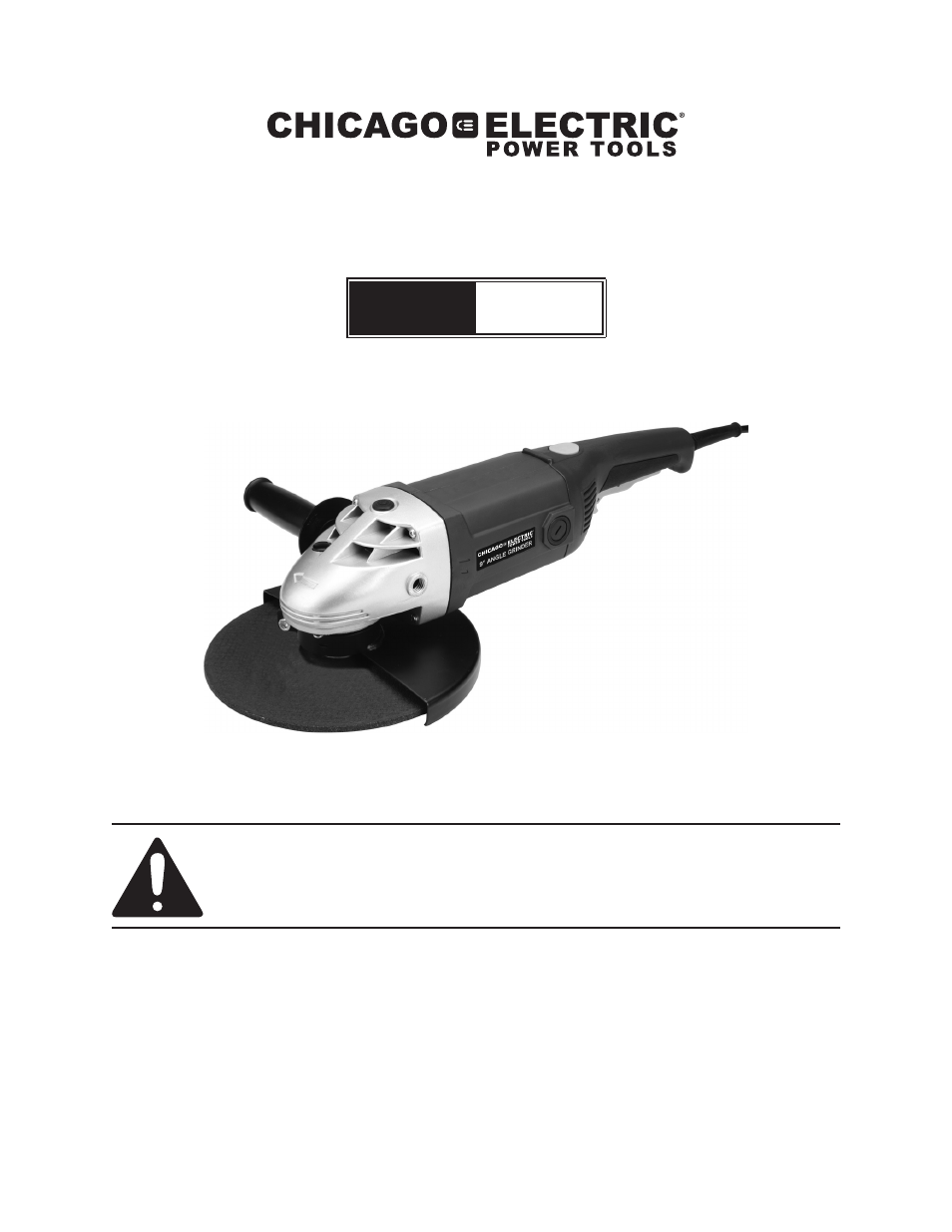 Chicago Electric 9"Angle Grinder 93179 User Manual | 12 pages