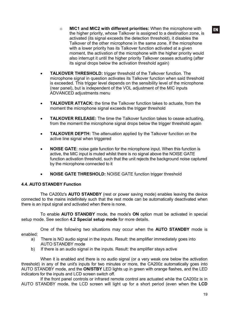 Ecler CA200z User Manual | Page 19 / 92