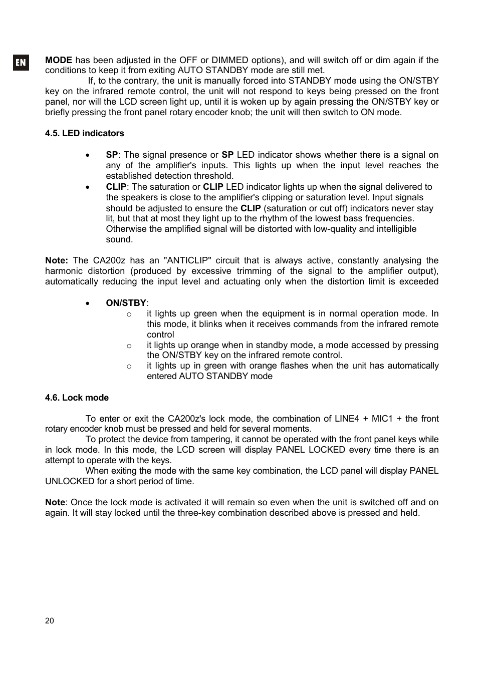 Ecler CA200z User Manual | Page 20 / 92