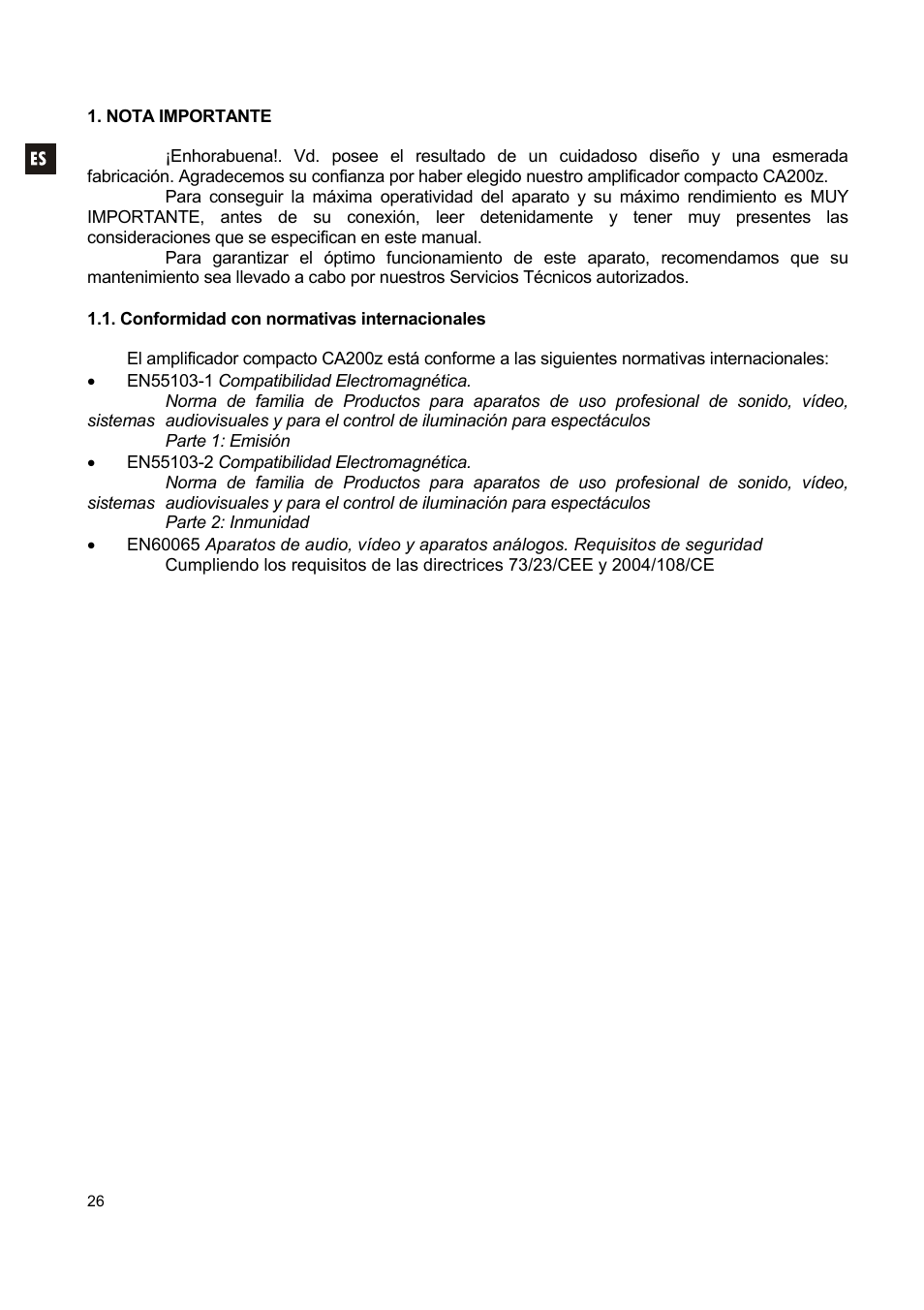 Ecler CA200z User Manual | Page 26 / 92