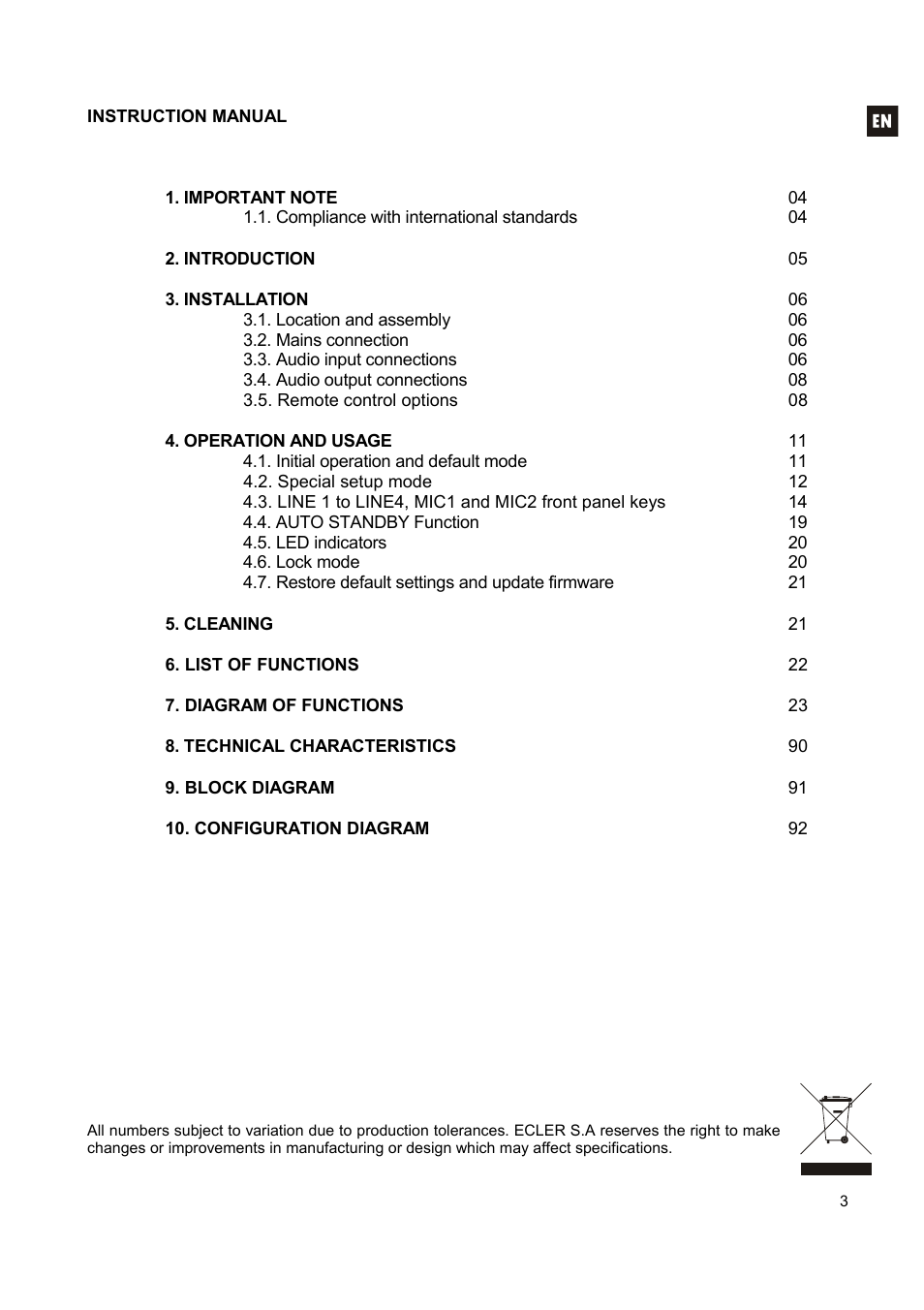 Ecler CA200z User Manual | Page 3 / 92