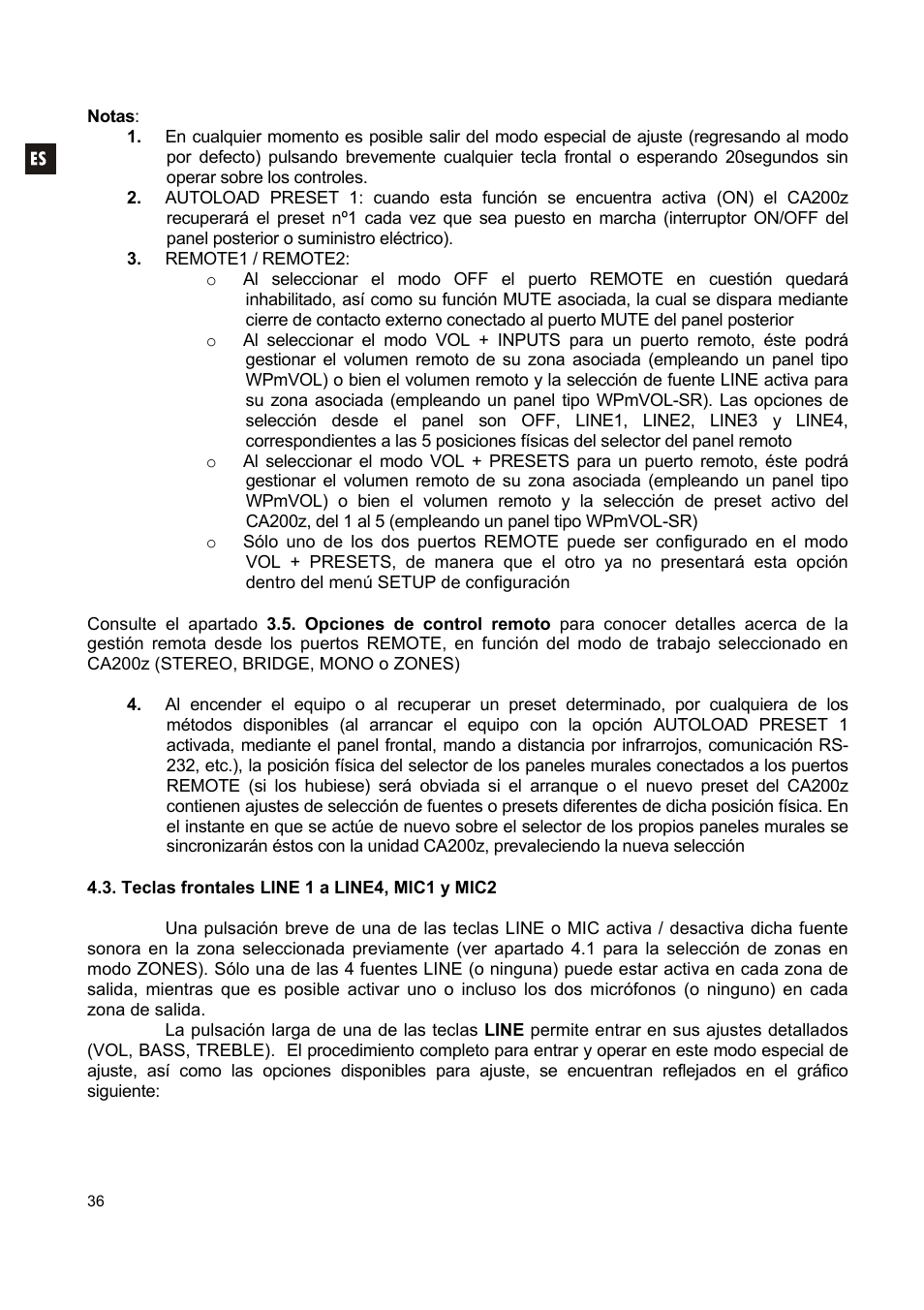 Ecler CA200z User Manual | Page 36 / 92