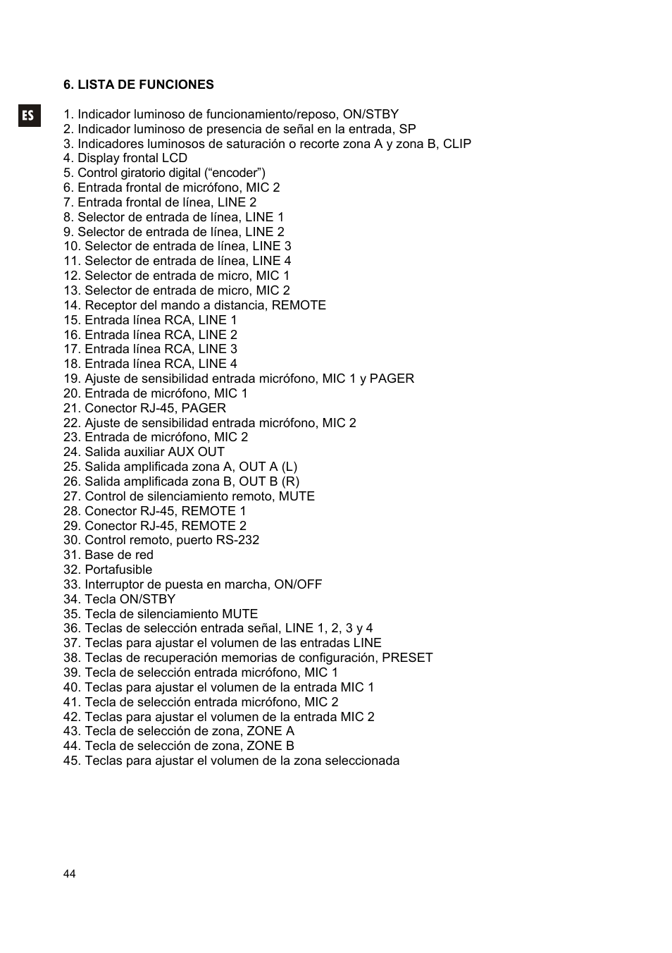 Ecler CA200z User Manual | Page 44 / 92