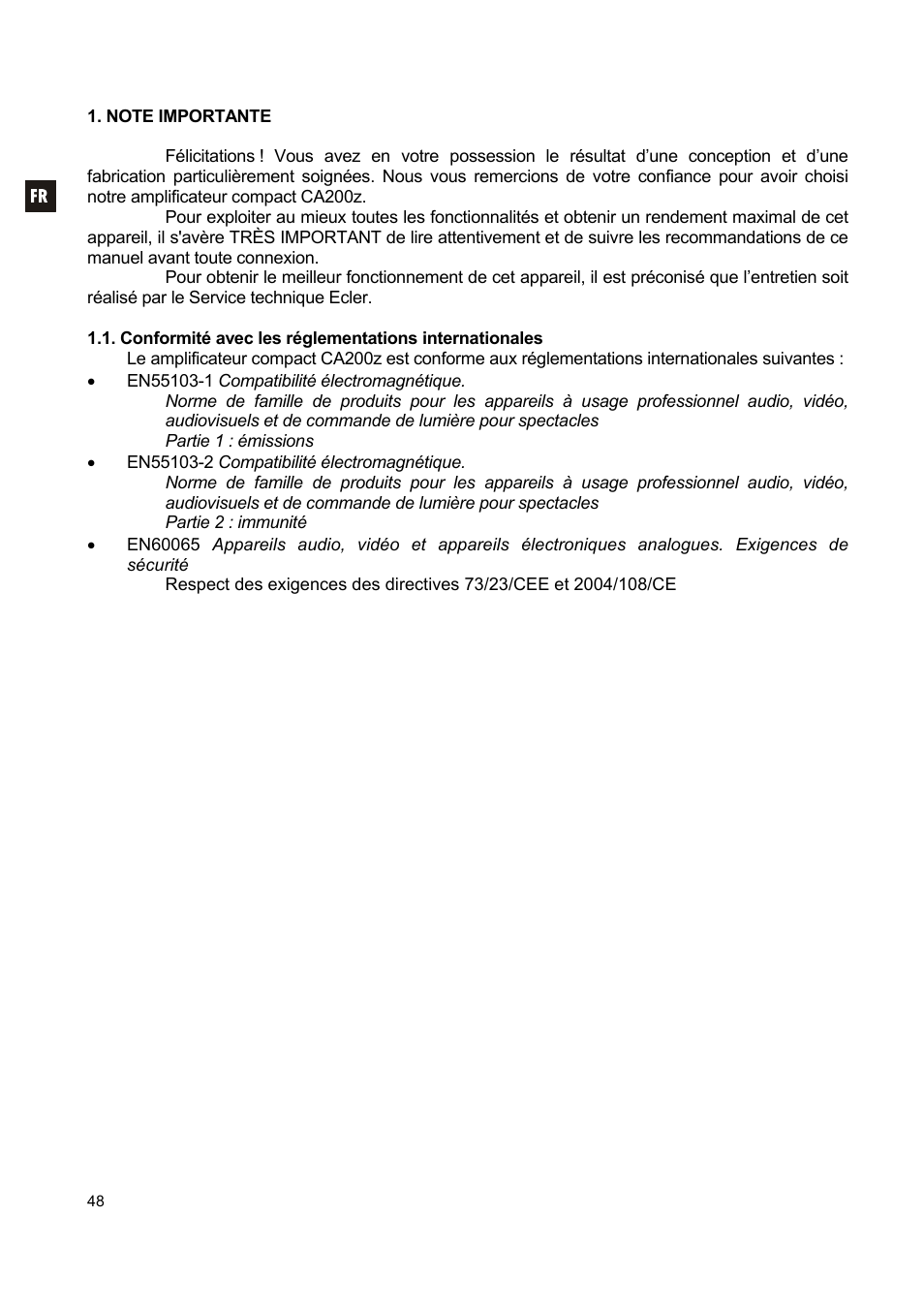 Ecler CA200z User Manual | Page 48 / 92