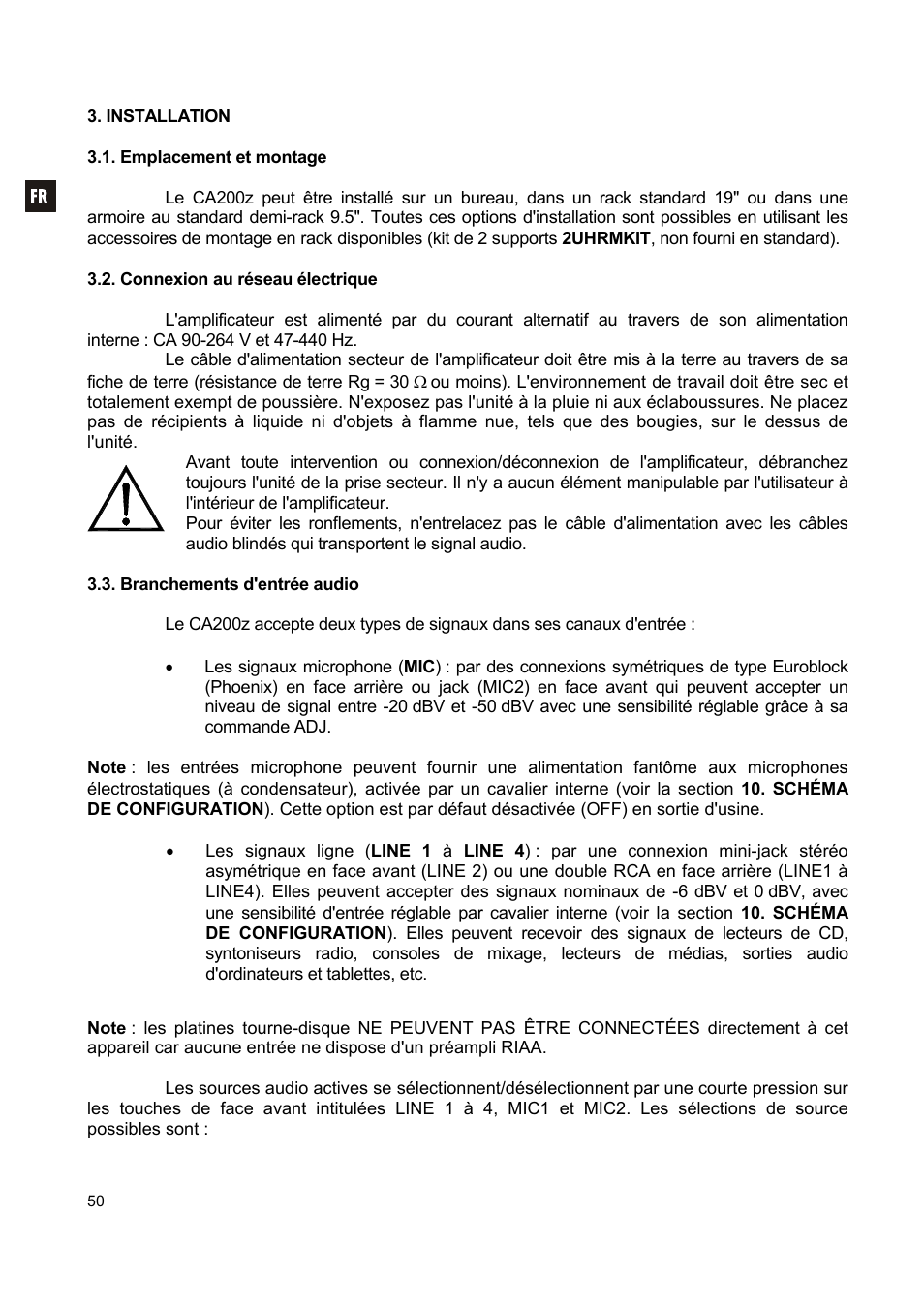 Ecler CA200z User Manual | Page 50 / 92