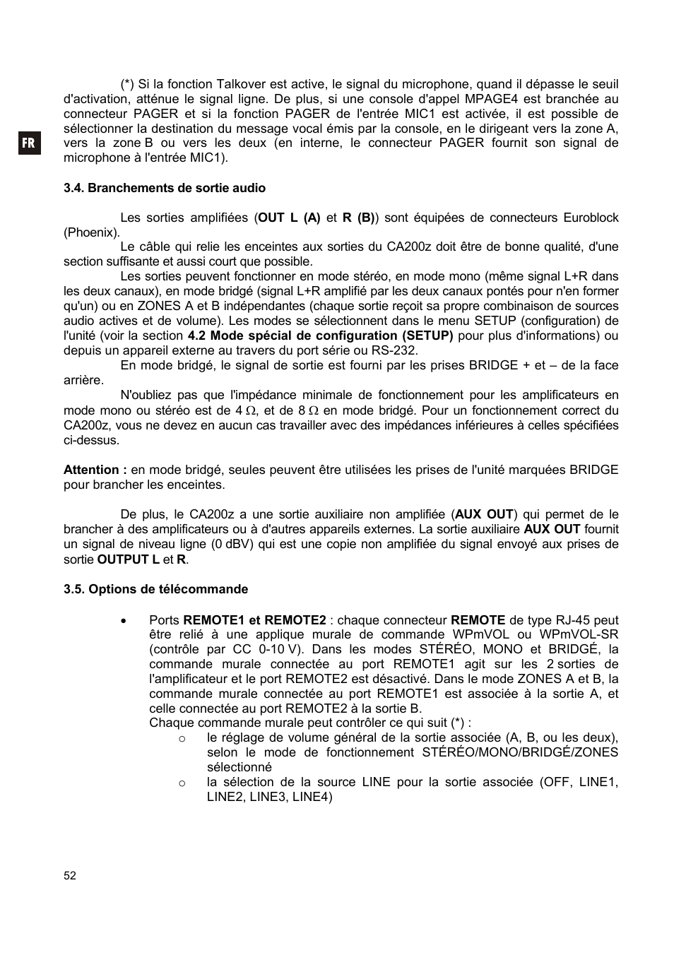 Ecler CA200z User Manual | Page 52 / 92