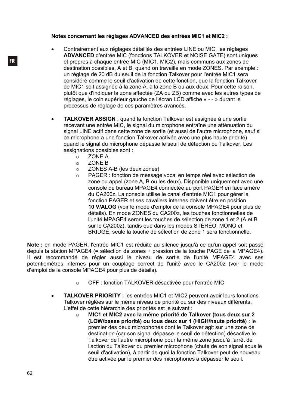 Ecler CA200z User Manual | Page 62 / 92