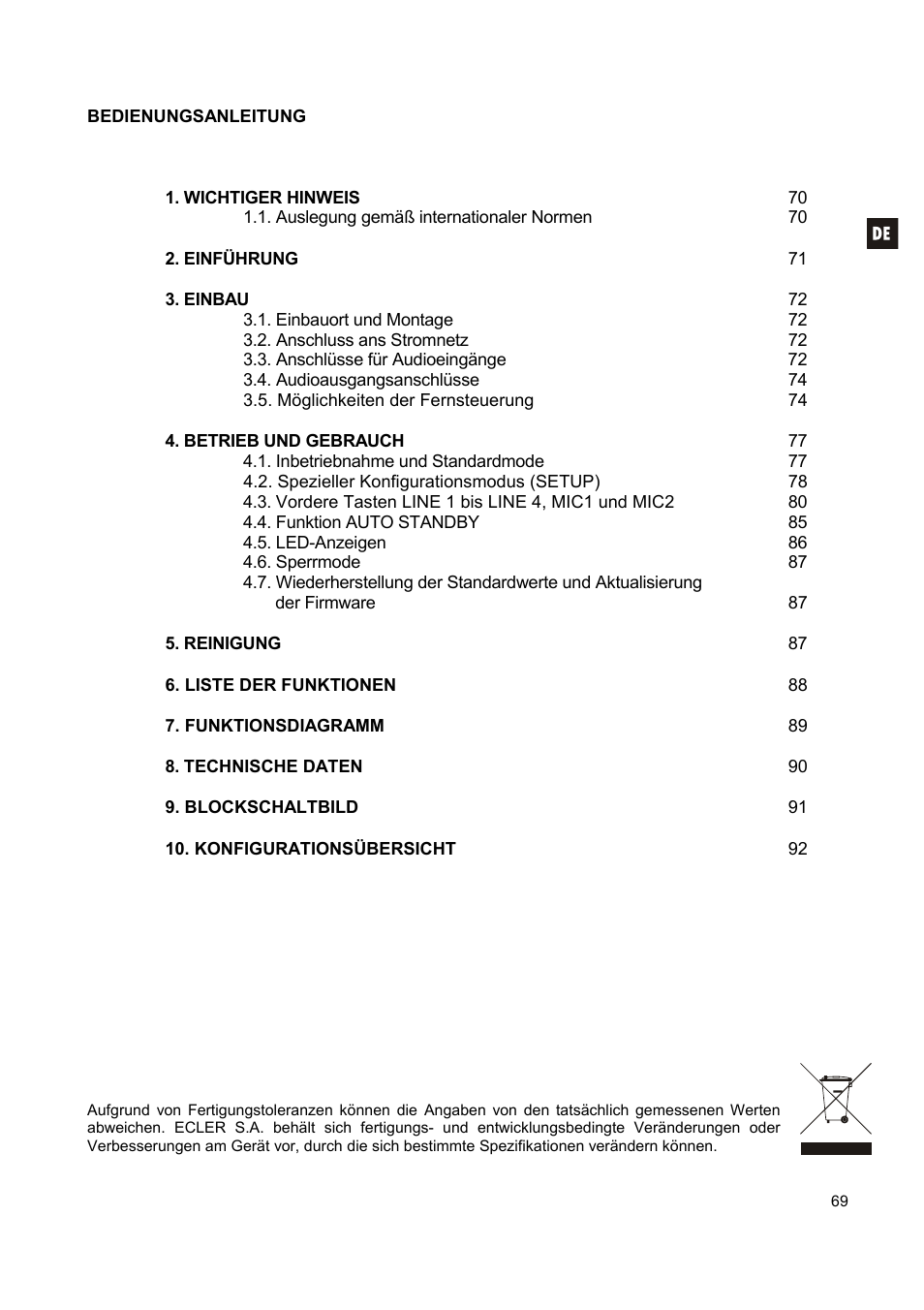 Ecler CA200z User Manual | Page 69 / 92