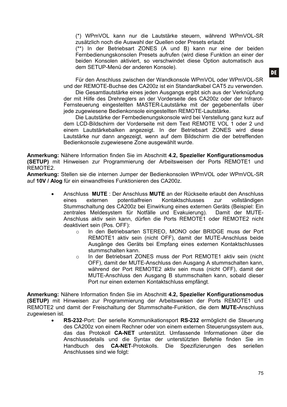 Ecler CA200z User Manual | Page 75 / 92