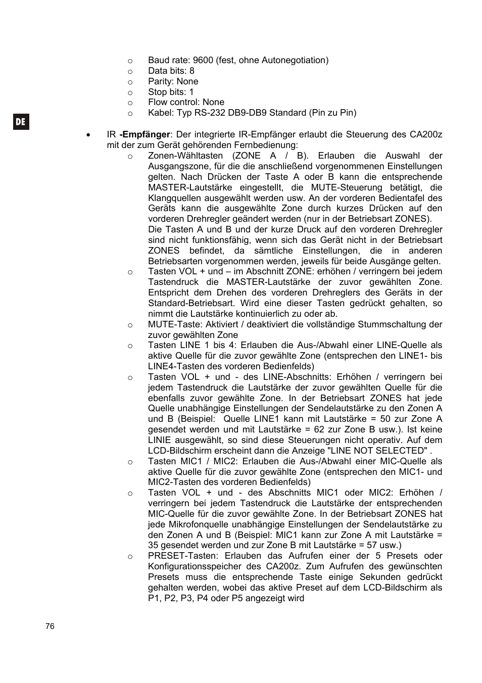 Ecler CA200z User Manual | Page 76 / 92