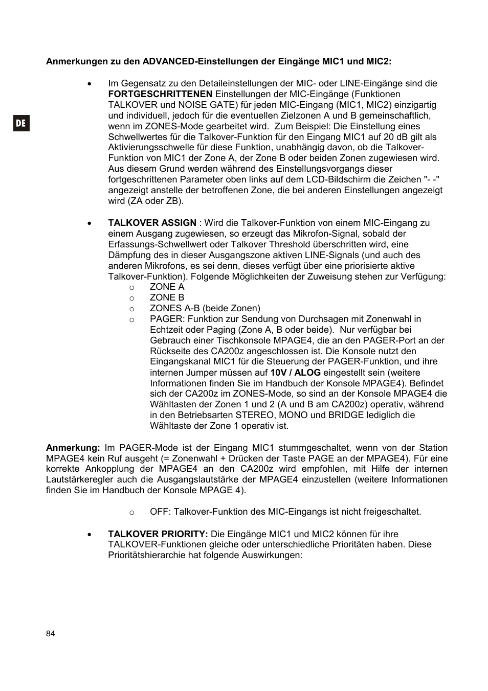 Ecler CA200z User Manual | Page 84 / 92