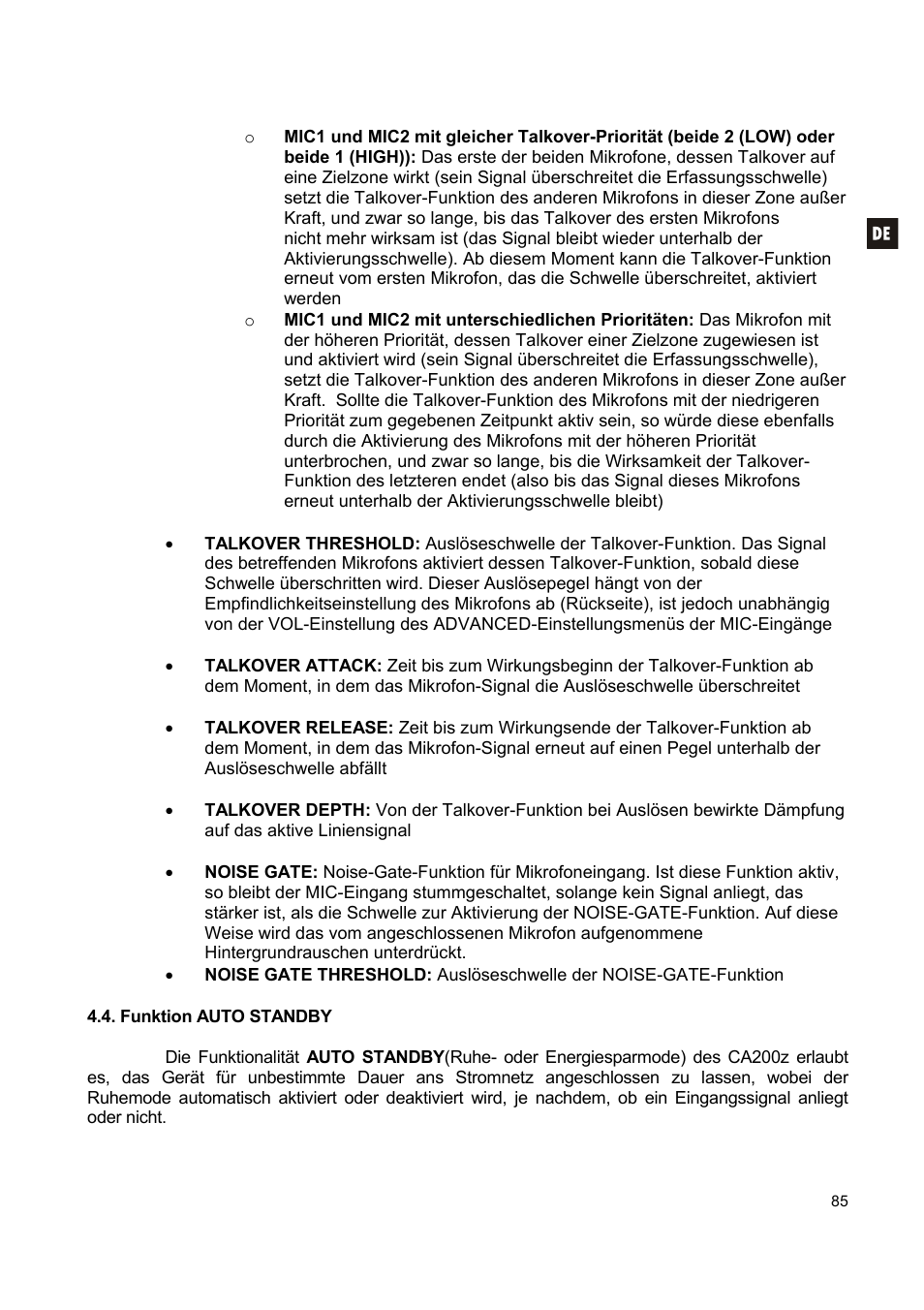 Ecler CA200z User Manual | Page 85 / 92