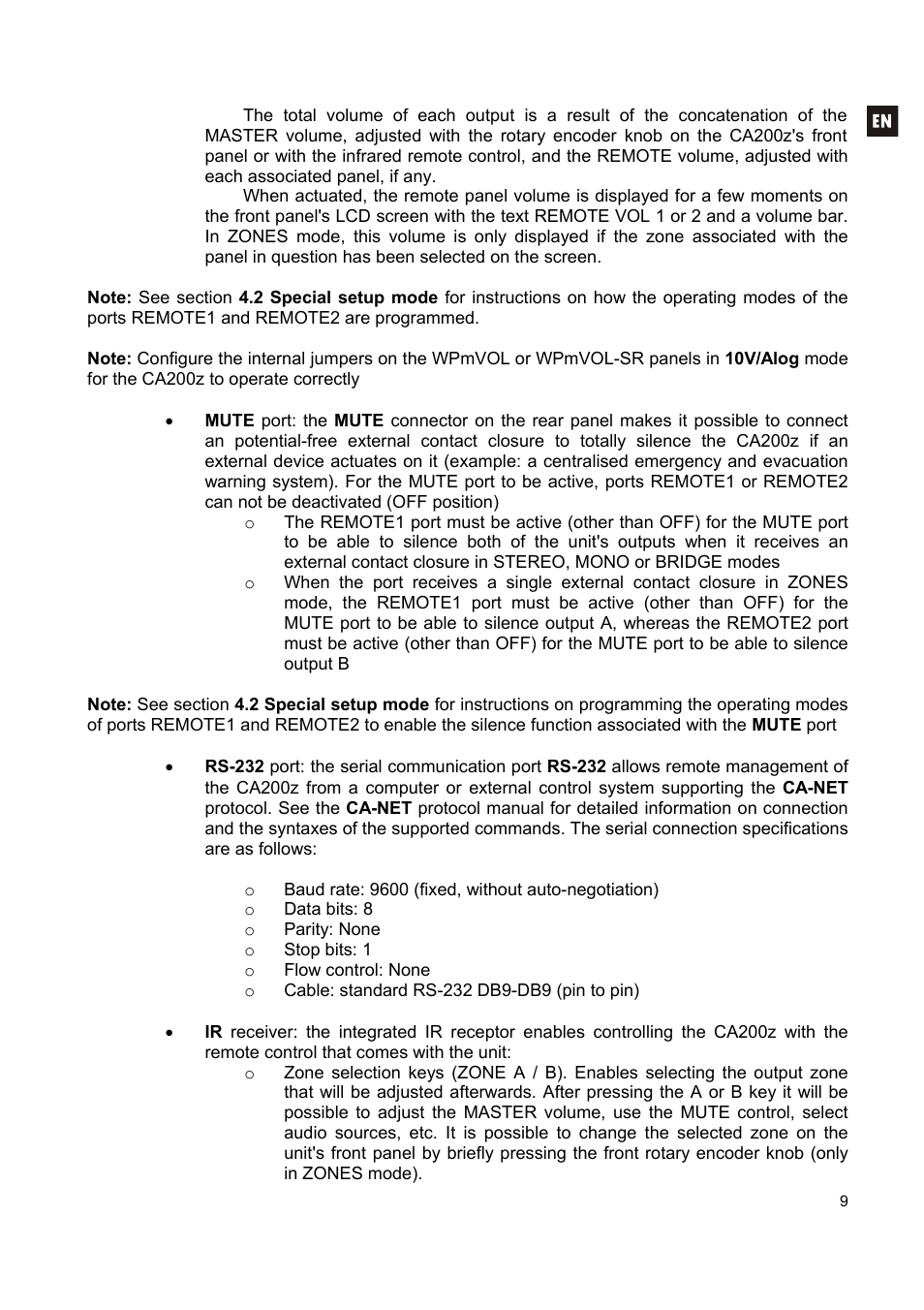 Ecler CA200z User Manual | Page 9 / 92