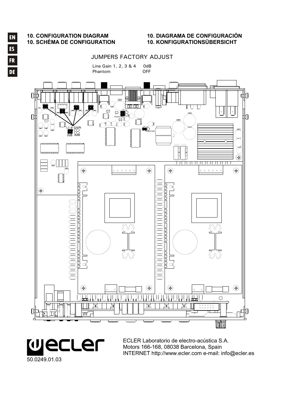 Jumpers factory adjust | Ecler CA200z User Manual | Page 92 / 92