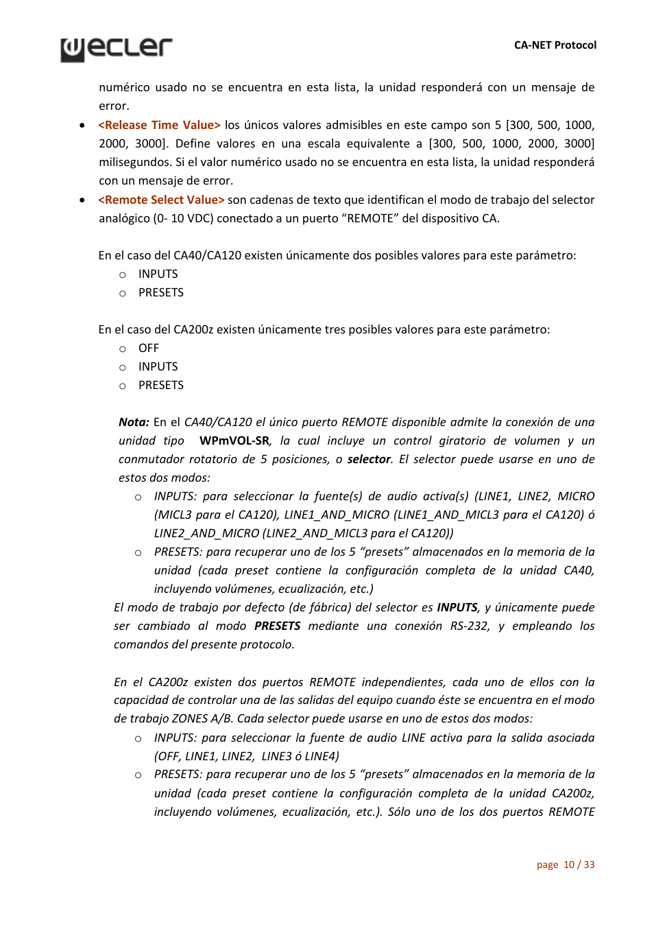 Ecler CA‐NET User Manual | Page 10 / 33