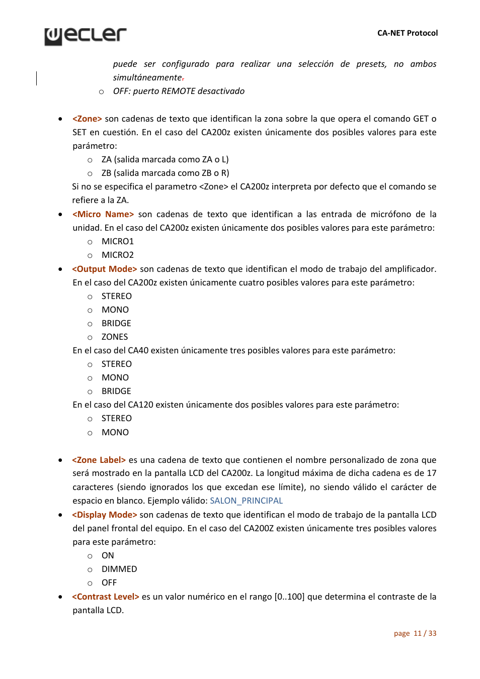 Ecler CA‐NET User Manual | Page 11 / 33