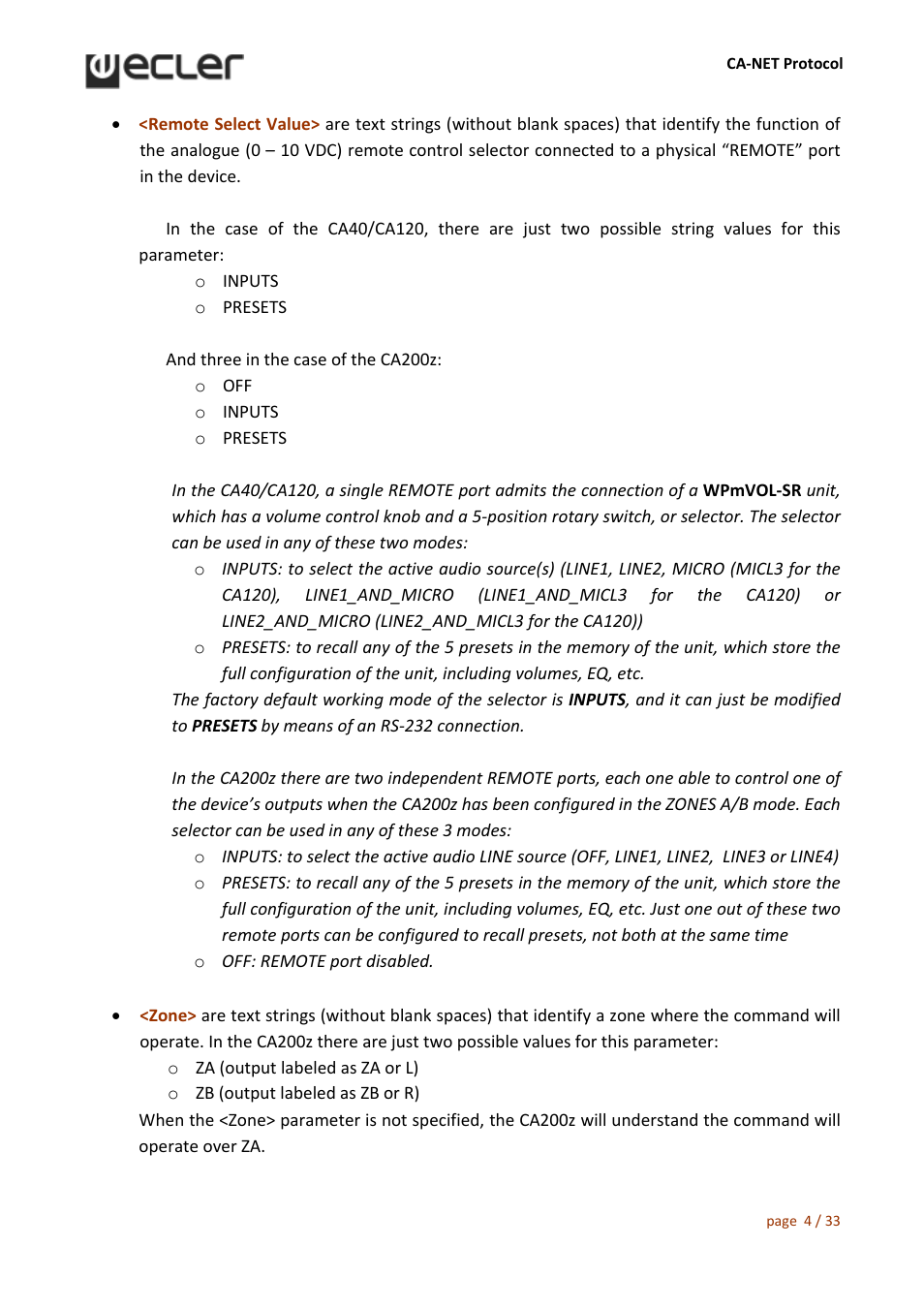 Ecler CA‐NET User Manual | Page 4 / 33