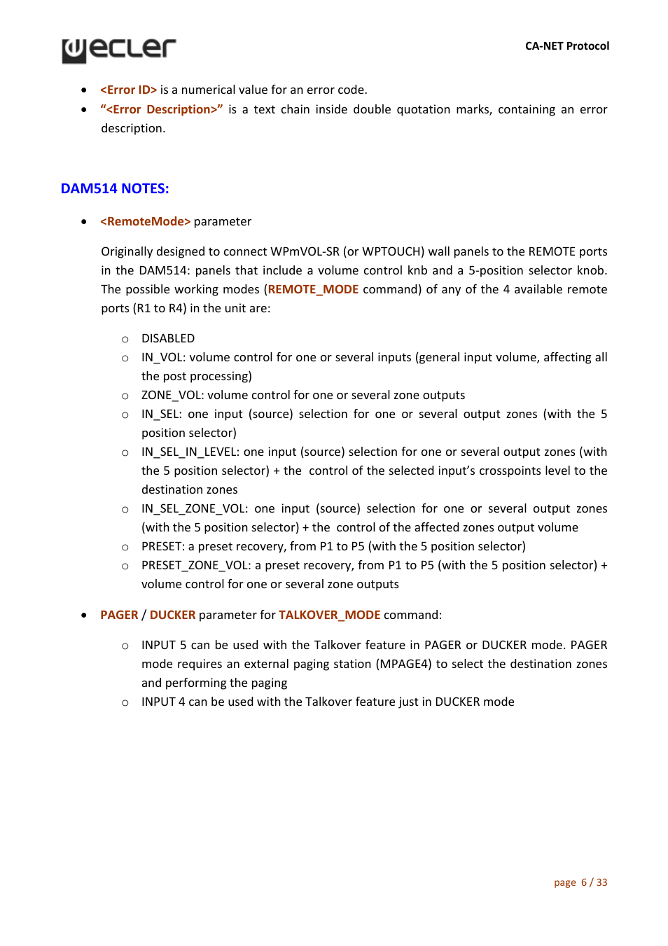 Ecler CA‐NET User Manual | Page 6 / 33