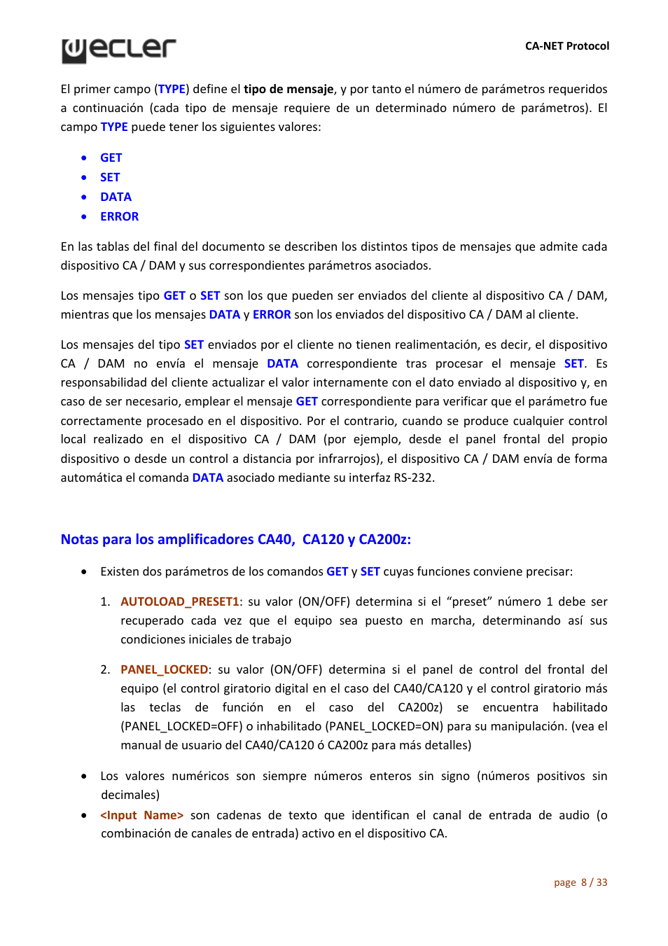 Ecler CA‐NET User Manual | Page 8 / 33