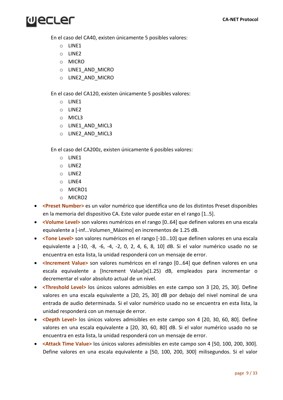 Ecler CA‐NET User Manual | Page 9 / 33